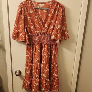 Max Studio Floral Red Dress Size S